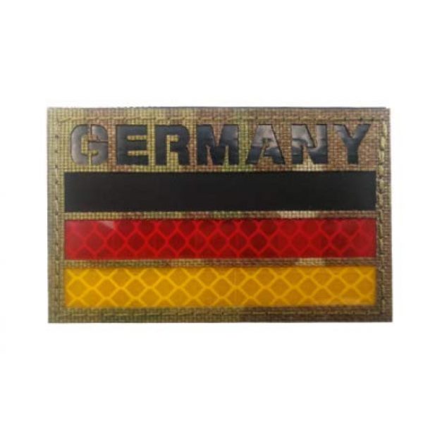 Tactical Embroidery Patch Airsoft Morale Patch 1 IR Germany Flag Infrared Reflective Tactical Embroidery Patch Hook & Loop Morale Patch Military Patch for Clothing Accessory Backpack Armband (color1)