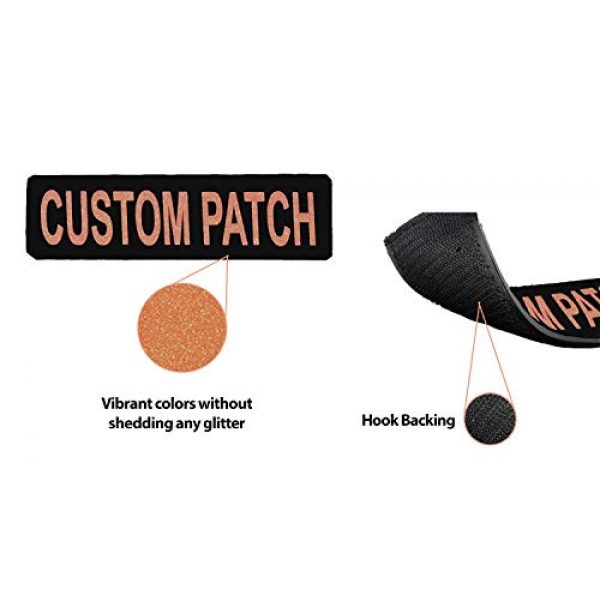 Dogline Airsoft Morale Patch 4 Dogline Custom Patch w/Glitter Letters for Dog Vest, Harness or Collar | Customizable Bling Text | Personalized Patches w/Hook Backing | Name, Agility, Service Dog, ESA