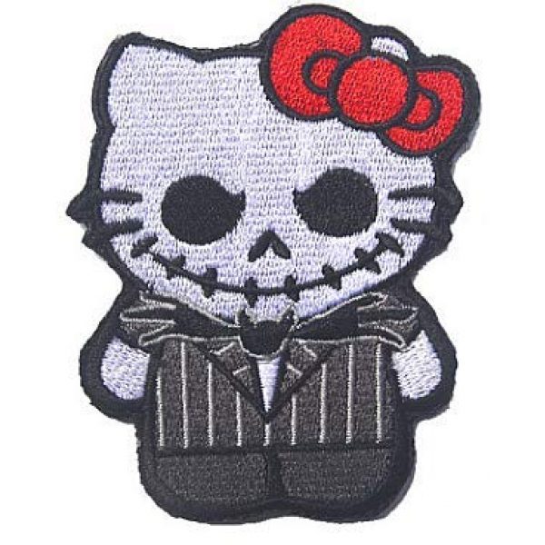 Embroidery Patch Airsoft Morale Patch 1 Hello Kitty As Jack Nightmare Before Christmas Military Hook Loop Tactics Morale Embroidered Patch