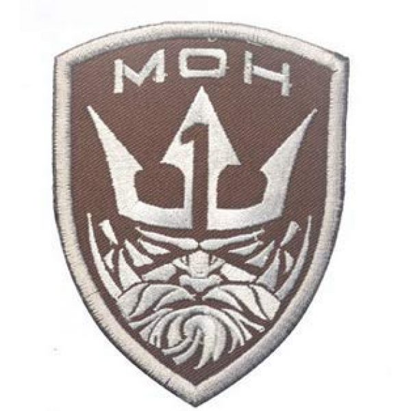 Tactical Embroidery Patch Airsoft Morale Patch 4 King Neptune Medal of Honor MOH Tactical Embroidery Patch Hook & Loop Morale Patch Military Patch for Clothing Accessory Backpack Armband (3pcs)