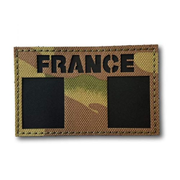 Backwoods Barnaby Airsoft Morale Patch 1 France Infrared IFF IR Tactical Morale Patch with Hook & Loop (French Multicam, 2" x 3.25")
