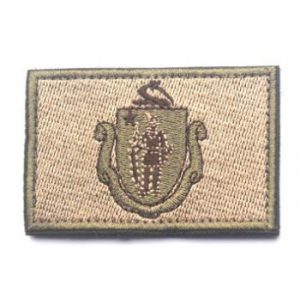 Tactical Embroidery Patch Airsoft Morale Patch 1 State Flag of Massachusetts Embroidery Patch Military Tactical Morale Patch Badges Emblem Applique Hook Patches for Clothes Backpack Accessories