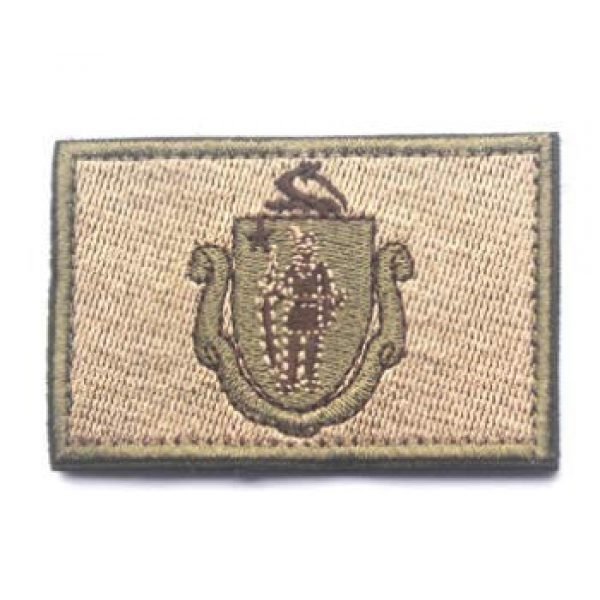 Tactical Embroidery Patch Airsoft Morale Patch 1 State Flag of Massachusetts Embroidery Patch Military Tactical Morale Patch Badges Emblem Applique Hook Patches for Clothes Backpack Accessories