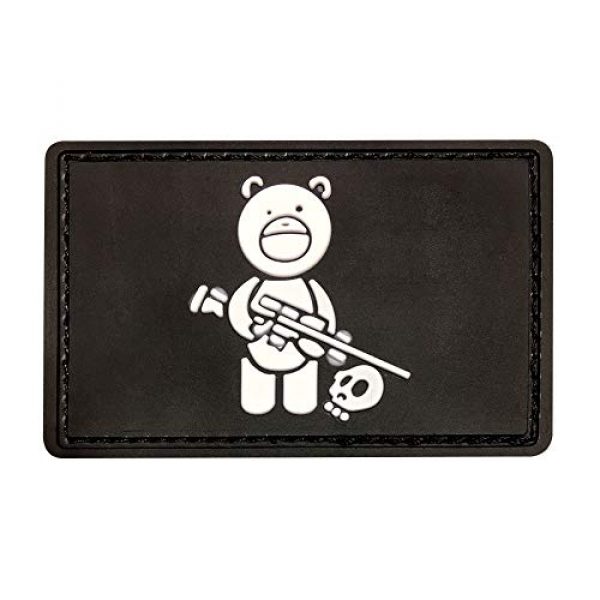 Morton Home Airsoft Morale Patch 1 Morton Home Bear Sniper & Hunter Skull 3D PVC Tactical Army Morale Rubber Patch (Black)