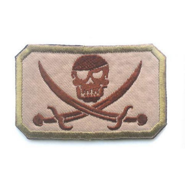 Tactical Embroidery Patch Airsoft Morale Patch 3 Pirate Skull & Cross Sword Flag Jolly Roger Tactical Embroidery Patch Hook & Loop Morale Patch Military Patch for Clothing Accessory Backpack Armband (2pcs)