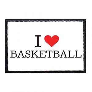 P PULLPATCH Airsoft Morale Patch 1 I Love Basketball Typewriter Morale Patch | Hook and Loop Attach for Hats, Jeans, Vest, Coat | 2x3 in | by Pull Patch