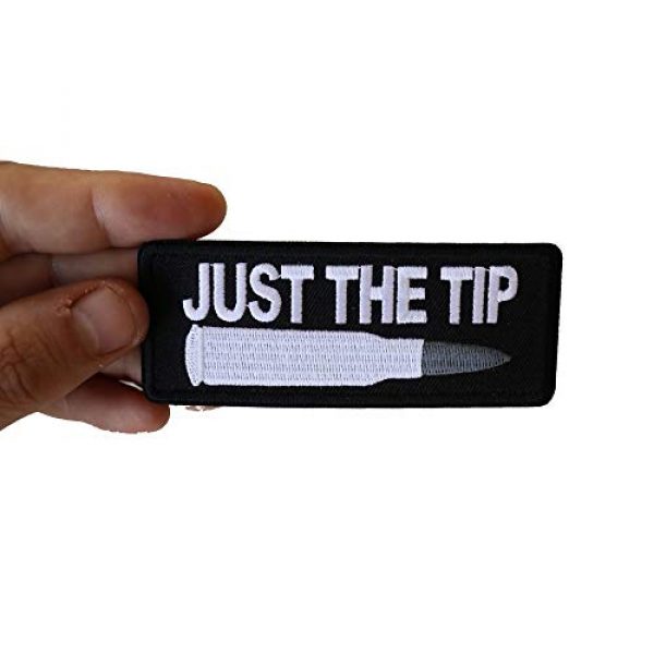 Ivamis Trading Airsoft Morale Patch 2 Just The Tip Bullet Patch - 4x1.5 inch - Embroidered Iron on Patch