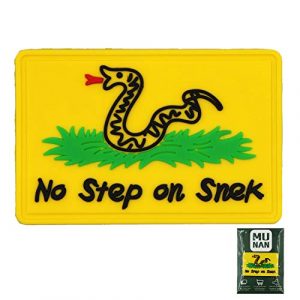 MUNAN Airsoft Morale Patch 1 No Step On Snek Tactical PVC Patch No Step On Snek Badge Sew On Patches Hook-Back Adhesion(Yellow