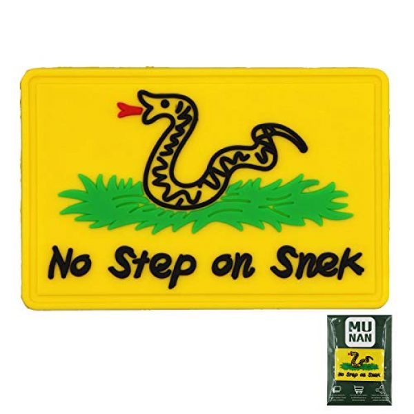 MUNAN Airsoft Morale Patch 1 No Step On Snek Tactical PVC Patch No Step On Snek Badge Sew On Patches Hook-Back Adhesion(Yellow