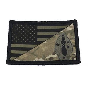 RedheadedTshirts Airsoft Morale Patch 1 Subdued USMC 2nd Marine Division USA Flag Morale Patch Tactical Military. 2x3" Hook and Loop Made in The USA Perfect for Your Rucksack, Pack Bag, Molle Gear, Operator hat or Cap!