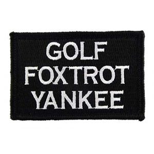 Tactical Embroidery Patch Airsoft Morale Patch 1 Golf Foxtrot Yankee Embroidery Patch Military Tactical Morale Patch Badges Emblem Applique Hook Patches for Clothes Backpack Accessories