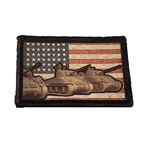 RedheadedTshirts Airsoft Morale Patch 1 USA Flag Sherman Tank Morale Patch -Made in The USA- Patches Perfect for Your Plate Carrier Military Vest, hat, Backpack. Funny Patch by Redheadedtshirts!