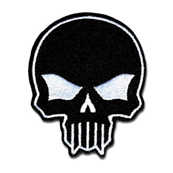 BASTION Airsoft Morale Patch 1 BASTION Morale Patches (Bastion Skull, Black) | 3D Embroidered Patches with Hook & Loop Fastener Backing | Well-Made Clean Stitching | Christian Patches for Tactical Bag, Hats & Vest