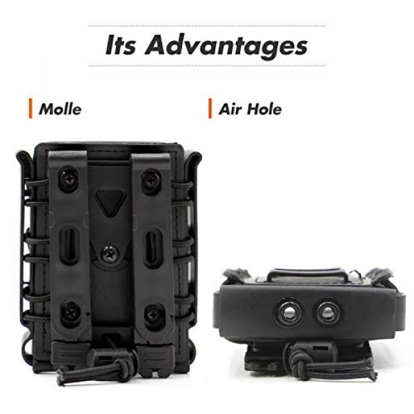 RioRand Tactical Pouch 3 RioRand 2PCS Tactical Softshell Magazine Pouch 5.56mm 7.62mm Airsoft Hunting Shooting Soft Shell Mag Carrier Bag with Molle Clip/Air Hole