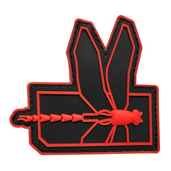 Morton Home Airsoft Morale Patch 1 Morton Home Dragonfly Military Tactical Morale 3D PVC Patch Badges Rubber Patch Morale Military Armband Tactical Patches (red)