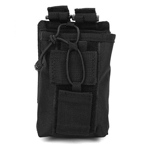 Rosvola Tactical Pouch 1 Rosvola Waterproof Walkie-Talkie Holder, with Snap Buckles Intercom Bag, Walkie-Talkie Bag, Wear-Resistant and Durable Simple Design and Color Black for Security Office