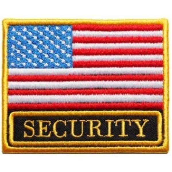 Tactical Embroidery Patch Airsoft Morale Patch 1 USA Flag & Security Embroidery Patch Military Tactical Morale Patch Badges Emblem Applique Hook Patches for Clothes Backpack Accessories