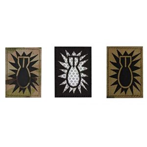 Tactical Embroidery Patch Airsoft Morale Patch 1 IR Explosive Ordnance Disposal Tab EOD Infrared Reflective Tactical Embroidery Patch Hook & Loop Morale Patch Military Patch for Clothing Accessory Backpack Armband (3pcs)