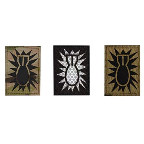 Tactical Embroidery Patch Airsoft Morale Patch 1 IR Explosive Ordnance Disposal Tab EOD Infrared Reflective Tactical Embroidery Patch Hook & Loop Morale Patch Military Patch for Clothing Accessory Backpack Armband (3pcs)