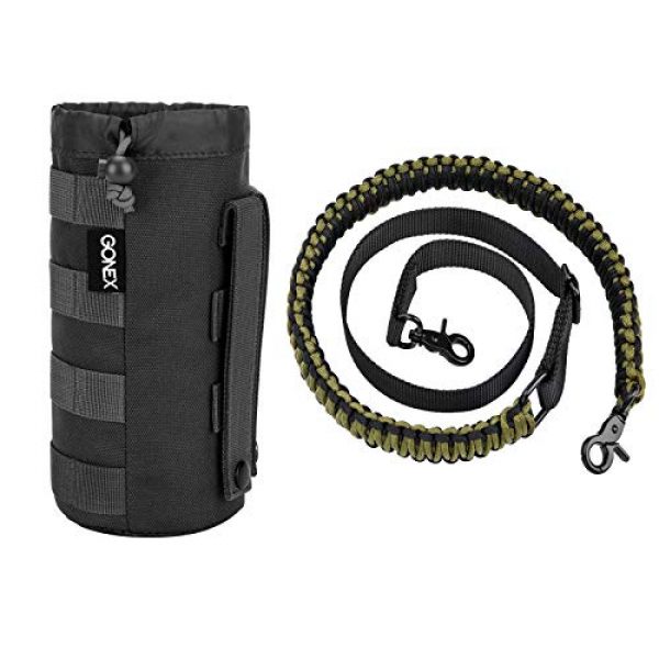 Gonex Tactical Pouch 1 Gonex MOLLE Water Bottle Pouch with Upgraded Rifle Gun Sling for Outdoor Activities