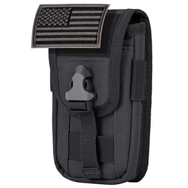 IronSeals Tactical Pouch 1 IronSeals Tactical Cell Phone Holster Pouch, Tactical Smartphone Pouches EDC Cellphone Case Utility Gadget Bag Molle Attachment Belt Holder Waist Bag with US Flag Patch