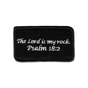 SFI Airsoft Morale Patch 1 Tactical Combat Backpack Morale Patch Badge EMB Hook and Loop - Psalm 18:2 BnW