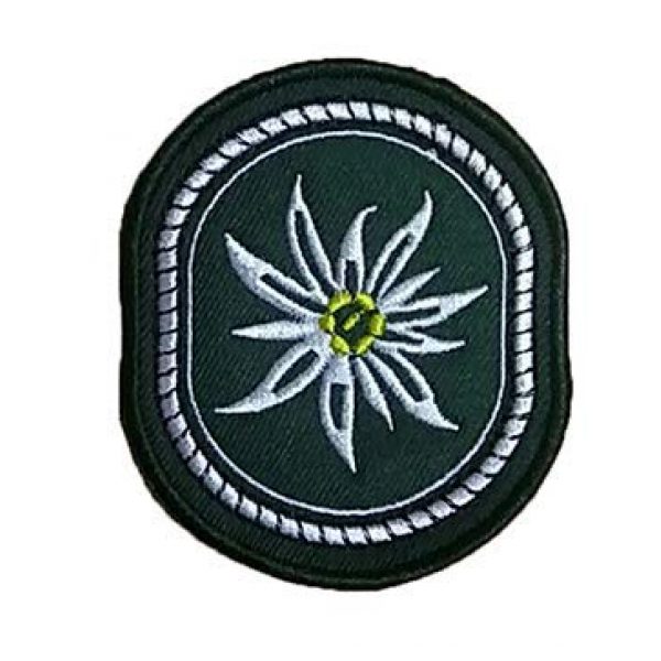 Tactical Embroidery Patch Airsoft Morale Patch 1 WWII Geaman Mountain Troops Elite Germany Edelweiss Tactical Embroidery Patch Hook & Loop Morale Patch Military Patch for Clothing Accessory Backpack Armband