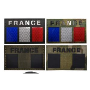 Tactical Embroidery Patch Airsoft Morale Patch 1 IR France Flag Infrared Reflective Tactical Embroidery Patch Hook & Loop Morale Patch Military Patch for Clothing Accessory Backpack Armband (4pcs)