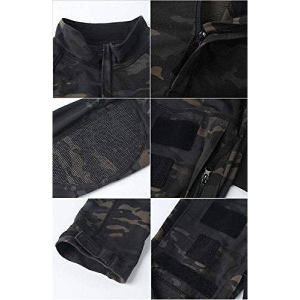 H World Shopping Tactical Shirt 4 H World Shopping Men's Tactical Combat Hunting Military Long Sleeve Shirt with Zipper MC