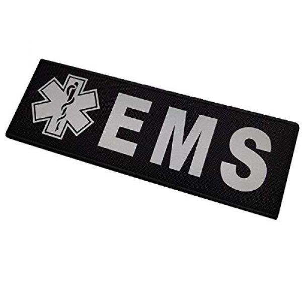 ODSP Airsoft Morale Patch 6 8.66 x 2.95 Inch Large Reflective EMS EMT Star of Life Patch - IR Infrared Medical Patches Tactical Military Morale Emblem Badages with Hook and Loop Fastener Backing, Bubble of 2 Pieces