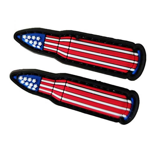 Minason Airsoft Morale Patch 1 Funny X400 Gun US Flag One Size Fits All Bullet Morale Tactical Patch PVC Applique Attachment Fastener Hook & Loop on Tactical Hat Bags Jackets and Gear (US Flag)