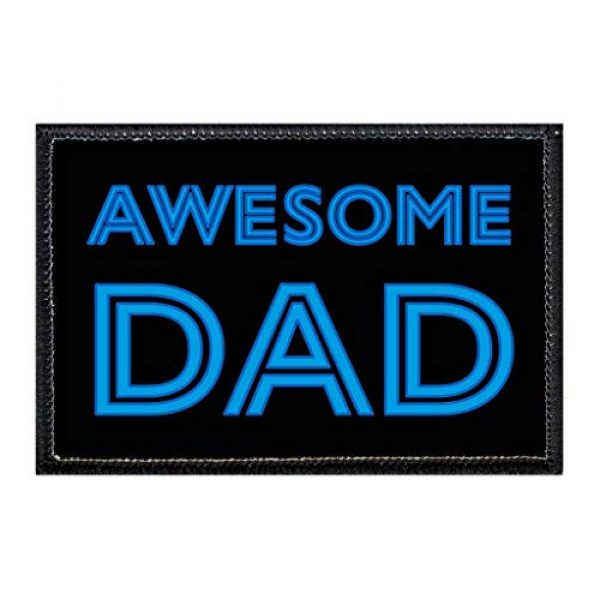 P PULLPATCH Airsoft Morale Patch 1 Awesome Dad | Hook and Loop Attach for Hats, Jeans, Vest, Coat | 2x3 in | by Pull Patch