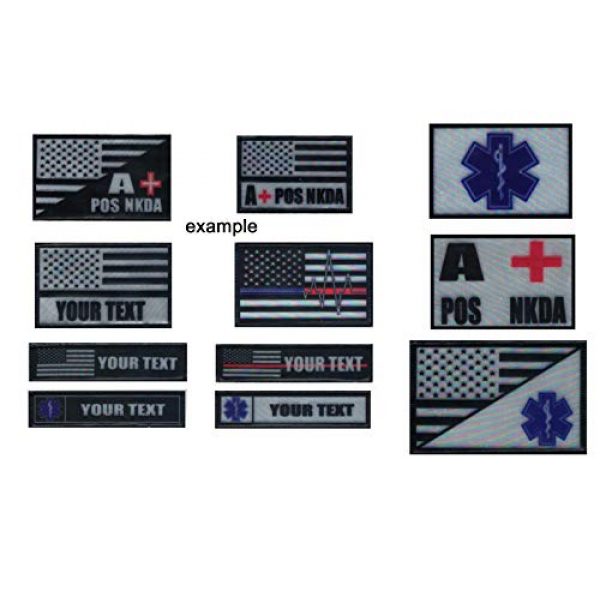 DREAM ARMY Airsoft Morale Patch 3 Blood Type A+ POS NKDA Morale Patch Hook Backing Reflective Print Tape on PVC 2pcs Black and White