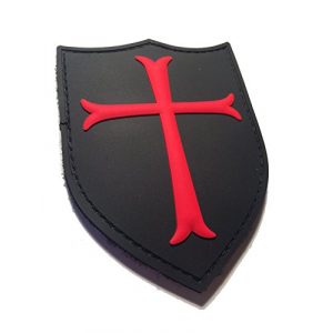 Britkit Airsoft Morale Patch 1 Red and Black 3d Pvc Navy Seal Crusader Team 6 Shield hook/loop Military Morale Patch