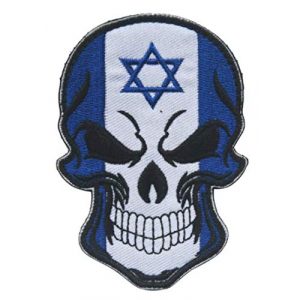 Tactical Embroidery Patch Airsoft Morale Patch 1 Israel Flag Halloween Skull Tactical Embroidery Patch Hook & Loop Morale Patch Military Patch for Clothing Accessory Backpack Armband
