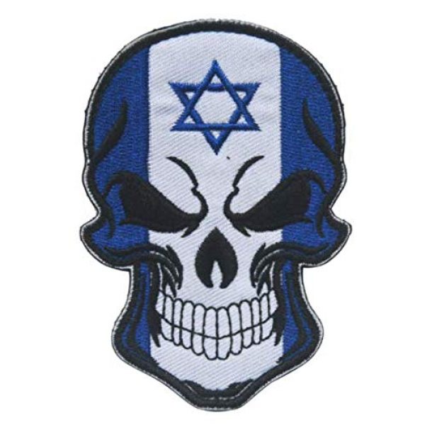 Tactical Embroidery Patch Airsoft Morale Patch 1 Israel Flag Halloween Skull Tactical Embroidery Patch Hook & Loop Morale Patch Military Patch for Clothing Accessory Backpack Armband