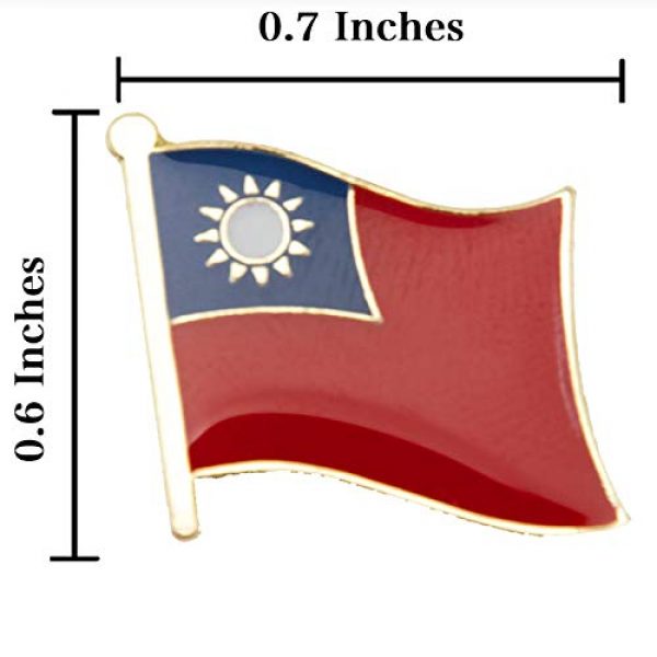 A-ONE Airsoft Morale Patch 3 A-ONE 2PCS Pack-Taiwan Flag Patch+Taiwan Lapel Pin, Morale Patch International Embroidered Stick On, Iron On or Sew On Flag Patch
