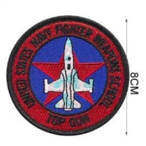 Tactical Embroidery Patch Airsoft Morale Patch 1 Top Gun Navy Weapons School Tactical Embroidery Patch Hook & Loop Morale Patch Military Patch for Clothing Accessory Backpack Armband