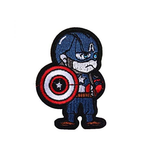 GODNICE Airsoft Morale Patch 1 Captain America lron on Patches, Morale Patches for Clothing Jeans Jackets Backpack Repair, Aesthetic Super Hero Iron on Decals Embroidery Cloth (Captain America1)