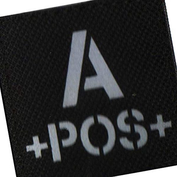 ODSP Airsoft Morale Patch 7 IR Reflective Tactical Blood Type A+ Positive POS Patch Embroidered Military Morale Badge for Outdoors 1.97 x 1.97 inch Pack of 2