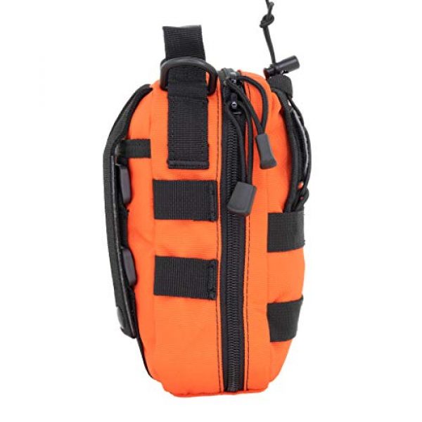 LINE2design Tactical Pouch 6 LINE2design First Aid (Ifak) Molle Pouch - EMT Emergency Medical Trauma Bag Outdoor Tactical EDC Rescue Utility Gear Pouch for Hiking Gunshot Stop Bleeding Includes USA Patch - Orange
