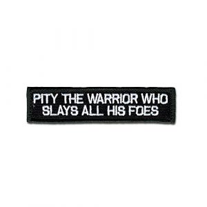 BASTION Airsoft Morale Patch 1 BASTION Morale Patches (Pity The Warrior, BNW) | 3D Embroidered Patches with Hook & Loop Fastener Backing | Well-Made Clean Stitching Military Patches Ideal for Tactical Bag, Hats & Vest