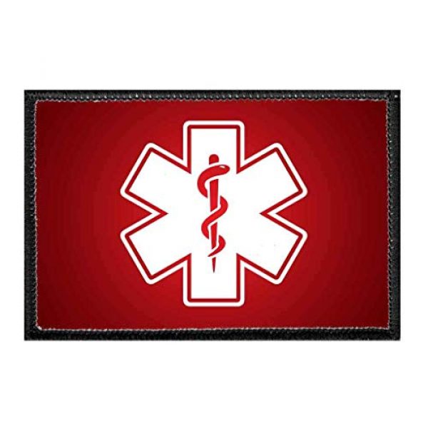 P PULLPATCH Airsoft Morale Patch 1 Medic Symbol - White - Red Background Morale Patch | Hook and Loop Attach for Hats, Jeans, Vest, Coat | 2x3 in | by Pull Patch