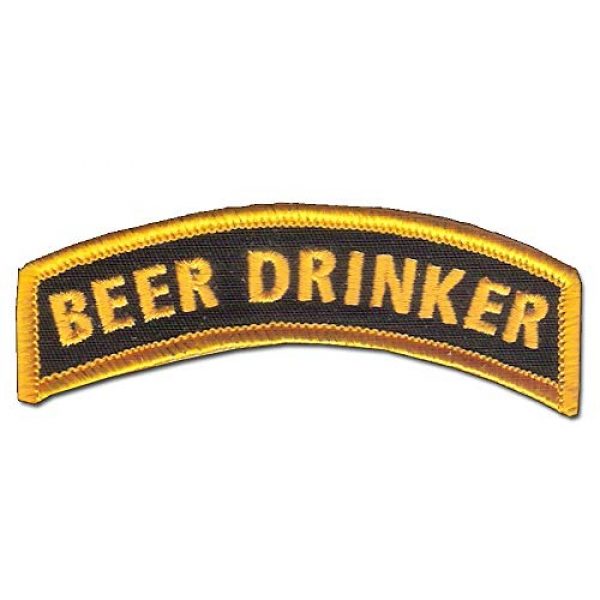 Bayonet Design Airsoft Morale Patch 1 Beer Drinker TAB - 3 1/2" x 1" Wax Backed - Special Operations - Micro Brewery - US Army Ranger - Special Forces - Airborne Ranger - Harley Davidson - Micro Beer - Veteran Morale Patch