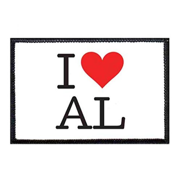 P PULLPATCH Airsoft Morale Patch 1 I Love AL - Typewriter Morale Patch | Hook and Loop Attach for Hats, Jeans, Vest, Coat | 2x3 in | by Pull Patch