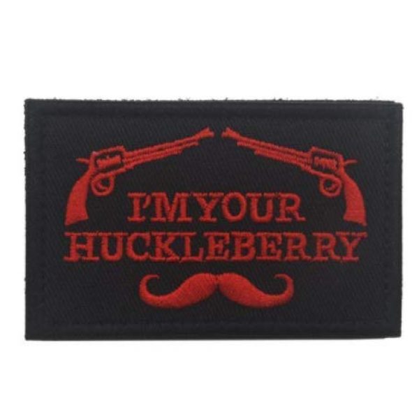 Tactical Embroidery Patch Airsoft Morale Patch 1 I'm Your Huckleberry Tactical Embroidery Patch Hook & Loop Morale Patch Military Patch for Clothing Accessory Backpack Armband (color2)