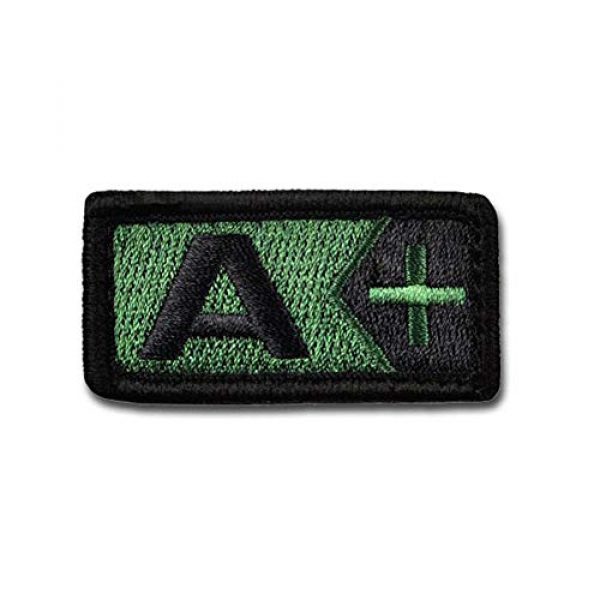 BASTION Airsoft Morale Patch 1 BASTION Morale Patches (Blood Type A Pos, ODG) | 3D Embroidered Patches with Hook & Loop Fastener Backing | Well-Made Clean Stitching | Military Patches for Tactical Bag, Hats & Vest