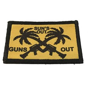 RedheadedTshirts Airsoft Morale Patch 1 Suns Out Guns Out Morale Patch Funny Tactical Military 2x3" Made in The USA
