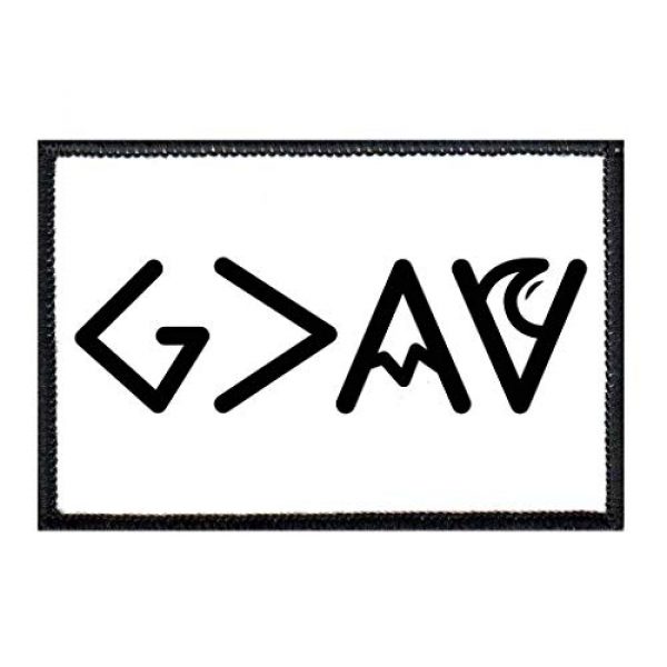 P PULLPATCH Airsoft Morale Patch 1 God is Greater Than Highs and Lows - B&W - Sharp Morale Patch | Hook and Loop Attach for Hats, Jeans, Vest, Coat | 2x3 in | by Pull Patch