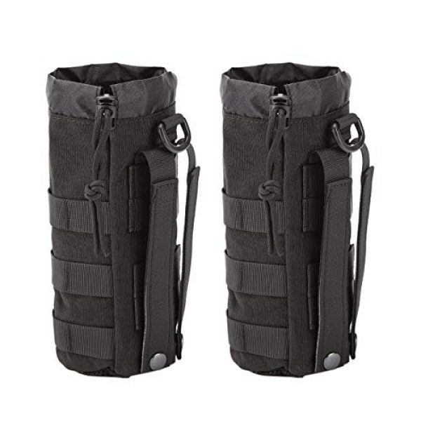 WICHEMI Tactical Pouch 1 WICHEMI Sports Water Bottles Pouch Bag, Tactical Drawstring Molle Water Bottle Holder Pouches Portable Travel Tactical Hydration Carrier Bags